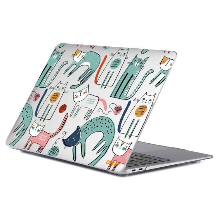 For MacBook Air 13.3 inch A1932 / A2179 / A2337 ENKAY Animal Series Pattern Laotop Protective Crystal Case(Thin Cat) - MacBook Air Cases by ENKAY | Online Shopping South Africa | PMC TechLife
