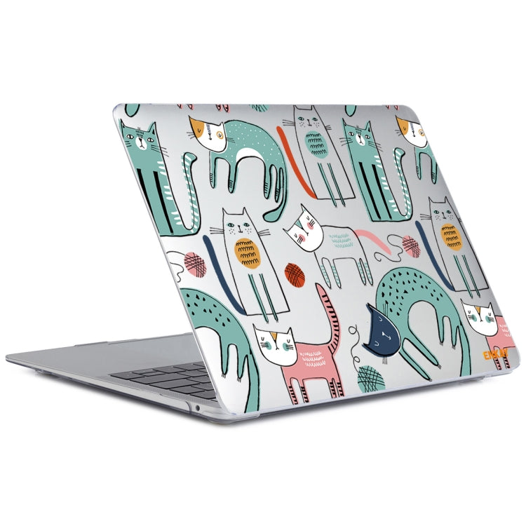 For MacBook Air 13.3 inch A1932 / A2179 / A2337 ENKAY Animal Series Pattern Laotop Protective Crystal Case(Thin Cat) - MacBook Air Cases by ENKAY | Online Shopping South Africa | PMC TechLife