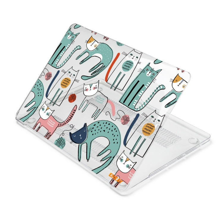 For MacBook Air 13.3 inch A1932 / A2179 / A2337 ENKAY Animal Series Pattern Laotop Protective Crystal Case(Thin Cat) - MacBook Air Cases by ENKAY | Online Shopping South Africa | PMC TechLife