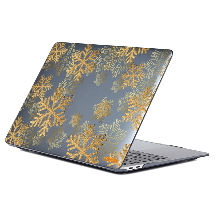 ENKAY Vintage Pattern Series Laotop Protective Crystal Case For MacBook Pro 13.3 inch A1706 / A1708 / A1989 / A2159(Golden Snowflake) - MacBook Pro Cases by ENKAY | Online Shopping South Africa | PMC Jewellery