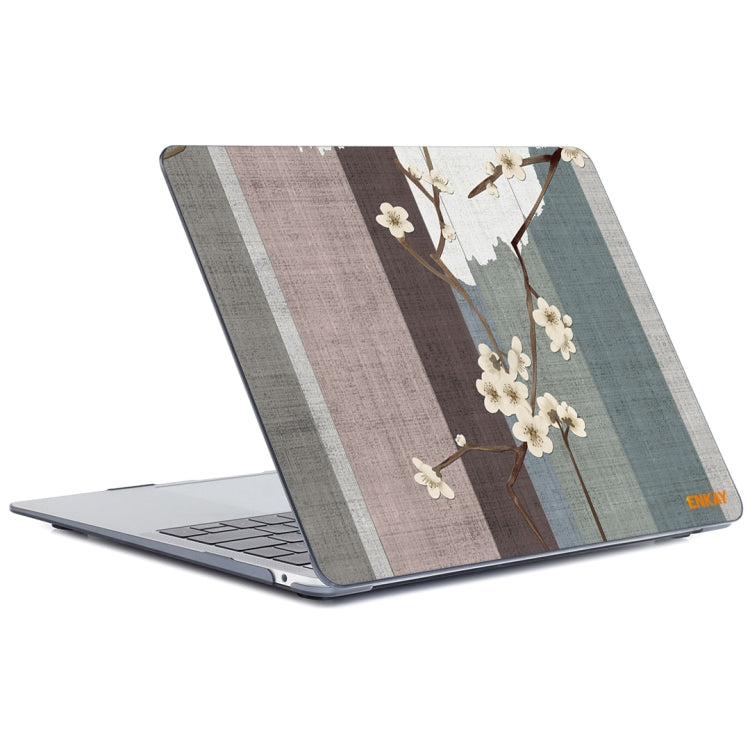 ENKAY Vintage Pattern Series Laotop Protective Crystal Case For MacBook Pro 13.3 inch A1706 / A1708 / A1989 / A2159(Plum Blossom) - MacBook Pro Cases by ENKAY | Online Shopping South Africa | PMC TechLife