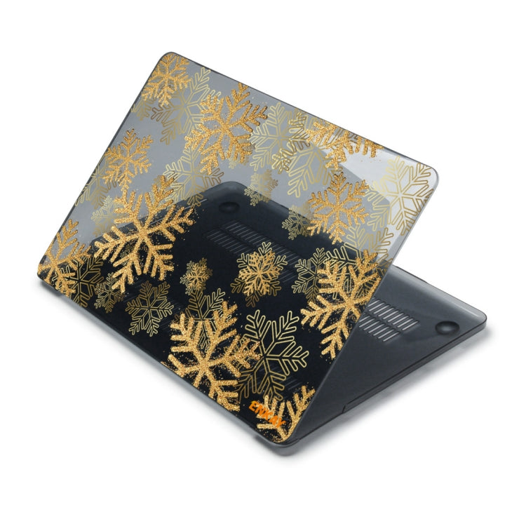 ENKAY Vintage Pattern Series Laotop Protective Crystal Case For MacBook Pro 14.2 inch A2442 (2021)(Golden Snowflake) - MacBook Pro Cases by ENKAY | Online Shopping South Africa | PMC TechLife | Buy Now Pay Later Mobicred