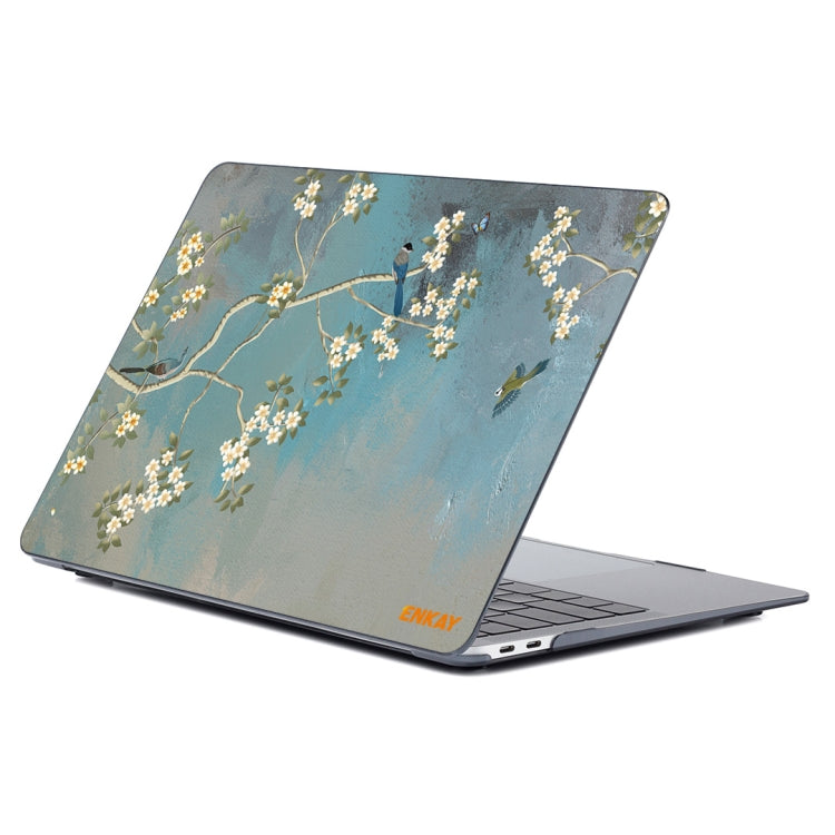 ENKAY Vintage Pattern Series Laotop Protective Crystal Case For MacBook Pro 14.2 inch A2442 (2021)(Magnolia) - MacBook Pro Cases by ENKAY | Online Shopping South Africa | PMC TechLife