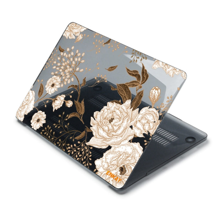 ENKAY Vintage Pattern Series Laotop Protective Crystal Case For MacBook Pro 15.4 inch A1707 / A1990(Golden Peony) - free shipping - PMC TechLife - Order now!