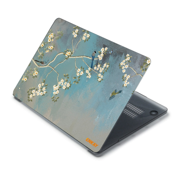ENKAY Vintage Pattern Series Laotop Protective Crystal Case For MacBook Pro 15.4 inch A1707 / A1990(Magnolia) - MacBook Pro Cases by ENKAY | Online Shopping South Africa | PMC TechLife | Buy Now Pay Later Mobicred