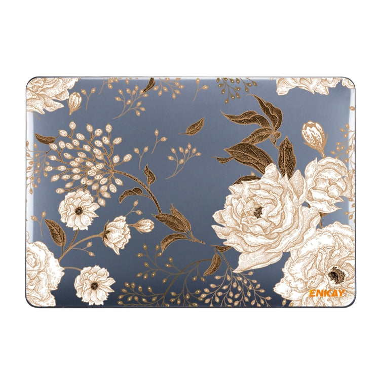 ENKAY Vintage Pattern Series Laotop Protective Crystal Case For MacBook Pro 16 inch A2141(Golden Peony) - MacBook Pro Cases by ENKAY | Online Shopping South Africa | PMC TechLife | Buy Now Pay Later Mobicred