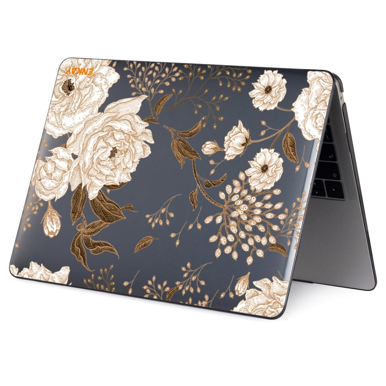 ENKAY Vintage Pattern Series Laotop Protective Crystal Case For MacBook Pro 16 inch A2141(Golden Peony) - MacBook Pro Cases by ENKAY | Online Shopping South Africa | PMC TechLife | Buy Now Pay Later Mobicred