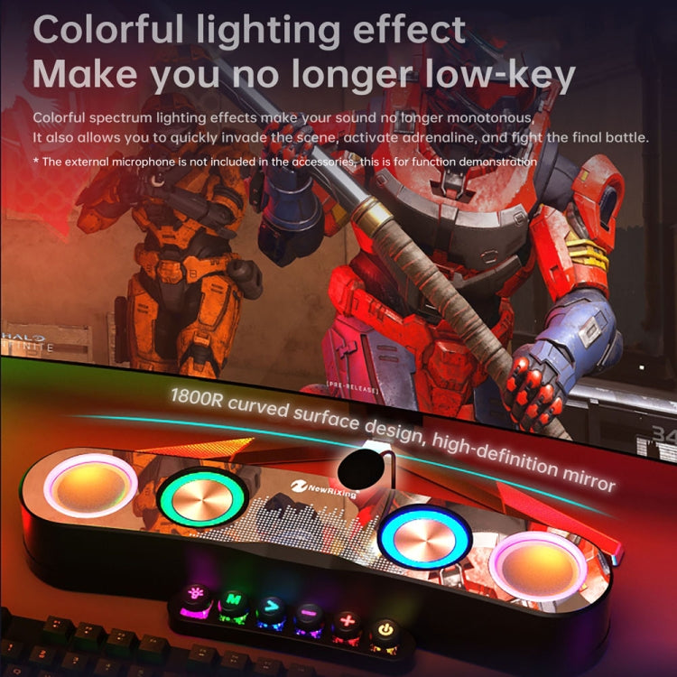 Newrixing NR555 Desktop Colorful LED Gaming Bluetooth Speaker Support TF & FM - Desktop Speaker by New Rixing | Online Shopping South Africa | PMC Jewellery