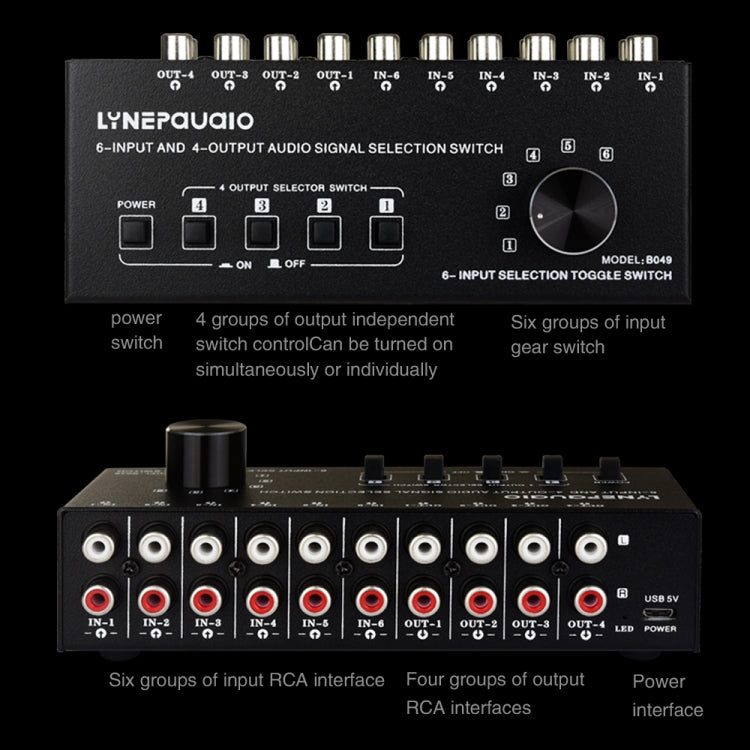 6 In 4 Out RCA Audio Switcher Signal Selector Distribute Device Switch Control -  by PMC TechLife | Online Shopping South Africa | PMC TechLife | Buy Now Pay Later Mobicred
