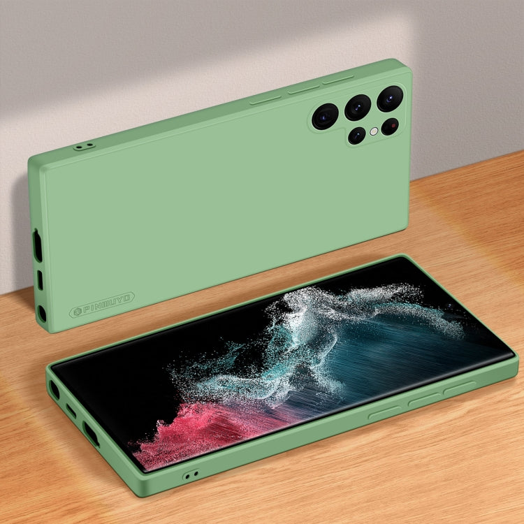 For Samsung Galaxy S22 Ultra 5G PINWUYO Sense Series Liquid Silicone TPU Phone Case(Green) - Galaxy S22 Ultra 5G Cases by PINWUYO | Online Shopping South Africa | PMC TechLife