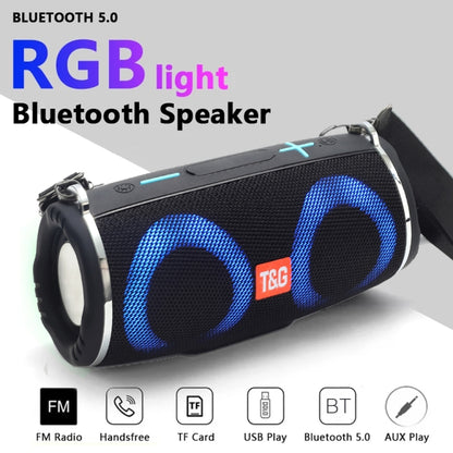 T&G TG642 RGB Light Waterproof  Portable Bluetooth Speaker Support FM / TF Card(Black) - Desktop Speaker by T&G | Online Shopping South Africa | PMC Jewellery