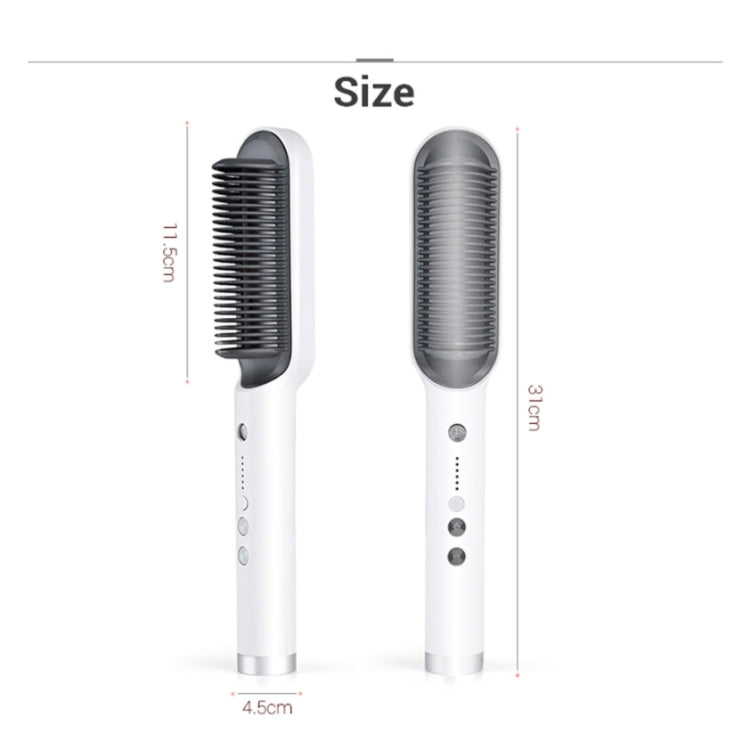 K-SKIN KD380 Hair Straightener Electric Straight Hair Curler Comb Brush PTC Heating Ceramic Straight Hair Brush, EU Plug(Black) - free shipping - PMC TechLife - Order now!