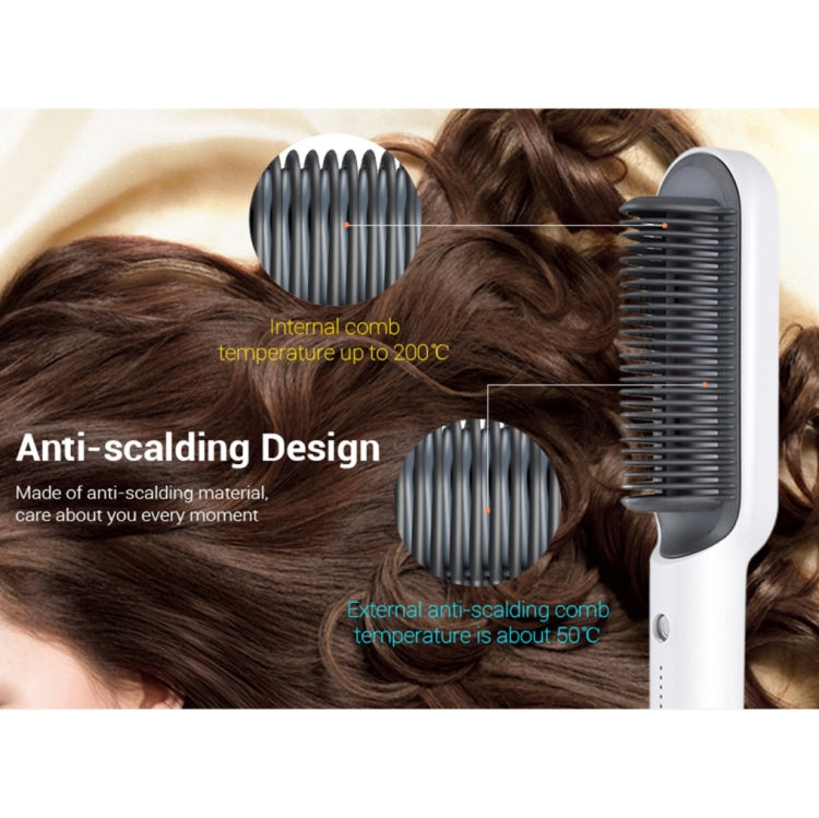 K-SKIN KD380 Hair Straightener Electric Straight Hair Curler Comb Brush PTC Heating Ceramic Straight Hair Brush, EU Plug(Black) - free shipping - PMC TechLife - Order now!