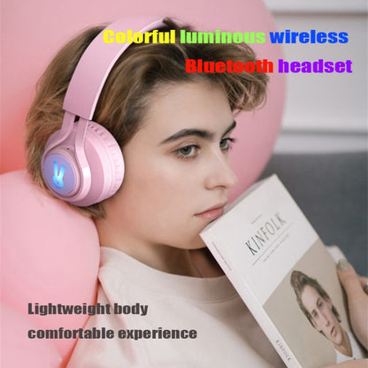 BT06C+ Children Head-mounted Cute Wireless Bluetooth Headset with Microphone & LED Light(Purple) - Headset & Headphone by PMC Jewellery | Online Shopping South Africa | PMC Jewellery