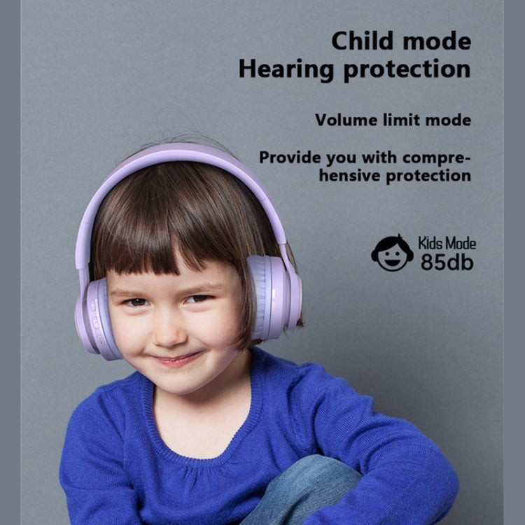 BT06C+ Children Head-mounted Cute Wireless Bluetooth Headset with Microphone & LED Light(Pink) - Headset & Headphone by PMC Jewellery | Online Shopping South Africa | PMC Jewellery