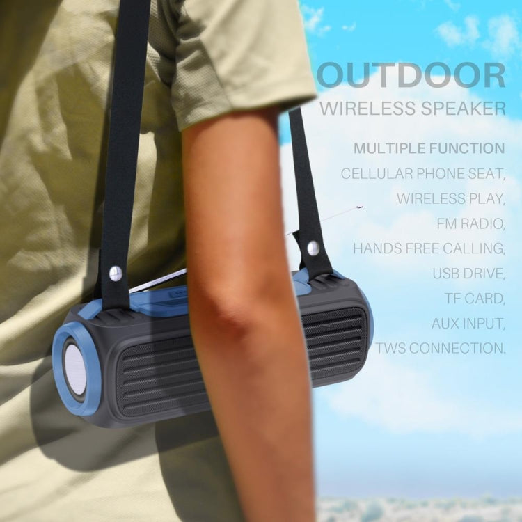 NewRixing NR903F TWS Portable Outdoor Bluetooth Speaker Support TF Card / FM(Black) - Desktop Speaker by NewRixing | Online Shopping South Africa | PMC TechLife | Buy Now Pay Later Mobicred