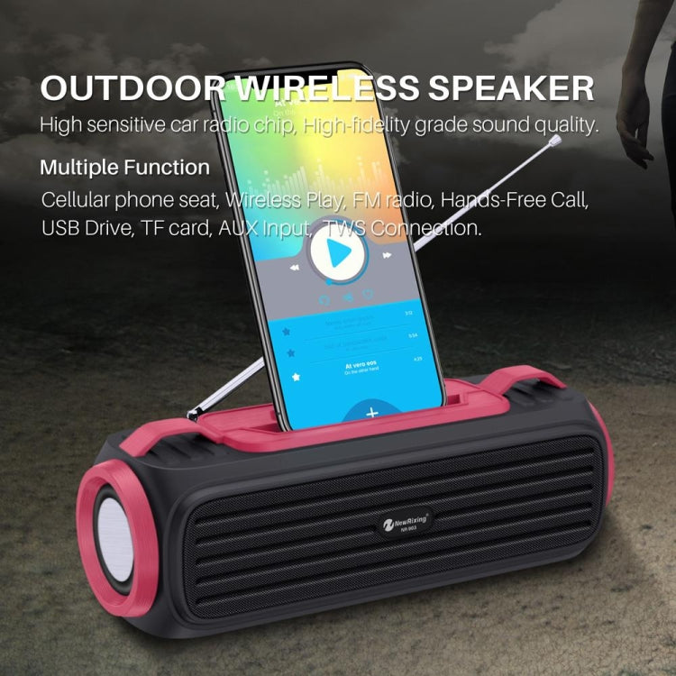 NewRixing NR903F TWS Portable Outdoor Bluetooth Speaker Support TF Card / FM(Black) - Desktop Speaker by NewRixing | Online Shopping South Africa | PMC TechLife | Buy Now Pay Later Mobicred