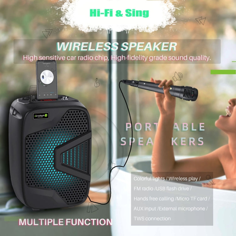 NewRixing NRG501B Outdoor Karaoke Wireless Speaker High-Power Audio Amplifier With Mic - Loudspeaker by New Rixing | Online Shopping South Africa | PMC Jewellery