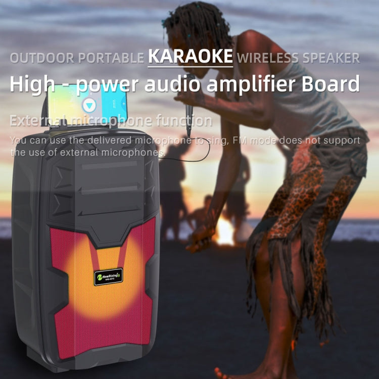 NewRixing NRG401C Outdoor Portable Karaoke Wireless Speaker High-Power Audio Amplifier No Mic(Red) - Desktop Speaker by NewRixing | Online Shopping South Africa | PMC TechLife | Buy Now Pay Later Mobicred