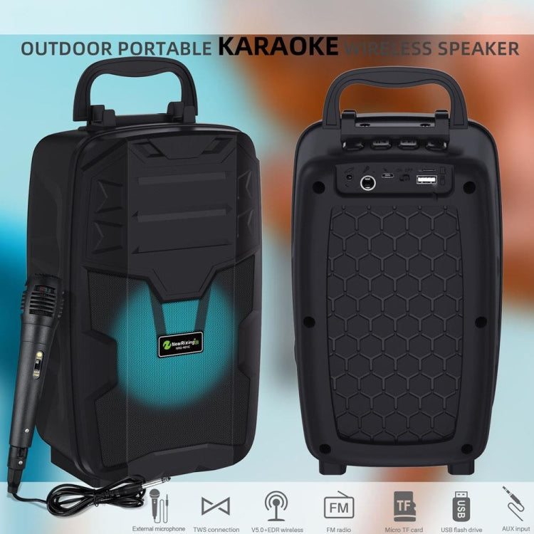 NewRixing NRG401C Outdoor Portable Karaoke Wireless Speaker High-Power Audio Amplifier No Mic(Blue) - Desktop Speaker by NewRixing | Online Shopping South Africa | PMC TechLife | Buy Now Pay Later Mobicred