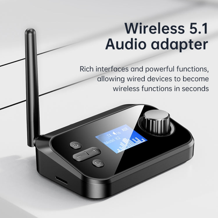 C41S Bluetooth 5.0 Audio Receiver 2 in 1 with Screen Fiber Coaxial Adapter - Audio Receiver Transmitter by PMC Jewellery | Online Shopping South Africa | PMC Jewellery