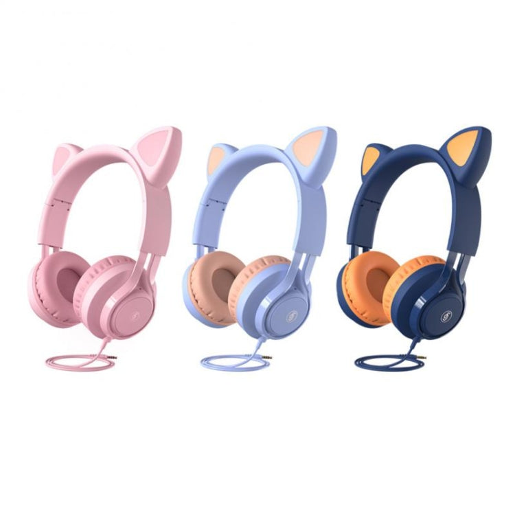 EP08 Cute Cat Ear Child Music Stereo Wired Headset with Mic(Purple) - Headset & Headphone by PMC Jewellery | Online Shopping South Africa | PMC Jewellery