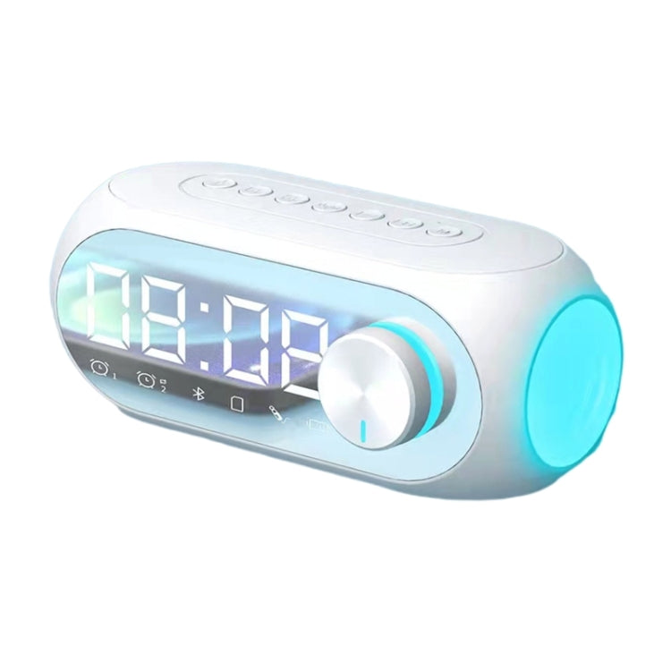 AEC S8 Alarm Clock Bluetooth Speakers with LED Light Support TF / FM(White) - Desktop Speaker by AEC | Online Shopping South Africa | PMC TechLife | Buy Now Pay Later Mobicred