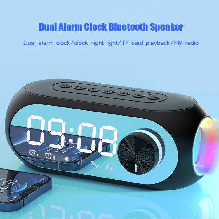 AEC S8 Alarm Clock Bluetooth Speakers with LED Light Support TF / FM(Black) - free shipping - PMC TechLife - Order now!