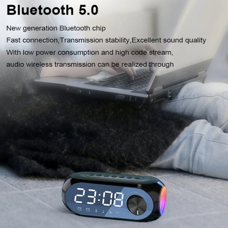 AEC S8 Alarm Clock Bluetooth Speakers with LED Light Support TF / FM(Blue) - Desktop Speaker by AEC | Online Shopping South Africa | PMC Jewellery