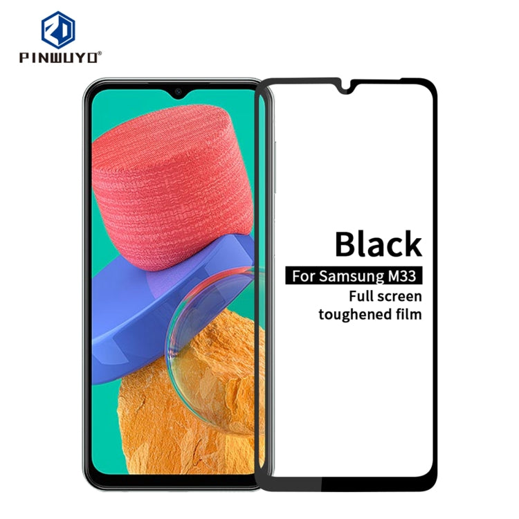 For Samsung Galaxy M33 5G PINWUYO 9H 2.5D Full Screen Tempered Glass Film(Black) - Galaxy Tempered Glass by PINWUYO | Online Shopping South Africa | PMC TechLife | Buy Now Pay Later Mobicred