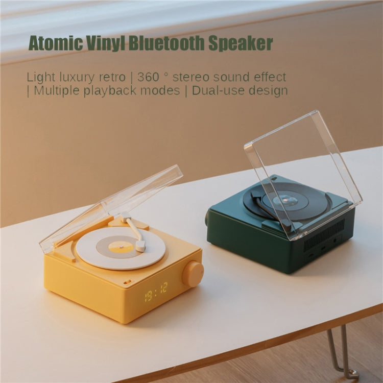Duosi X11 Vinyl Atomic Retro Bluetooth Speaker Desktop Creative Alarm Clock(Yellow) - free shipping - PMC TechLife - Order now!