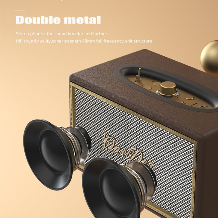Oneder D6 40W Retro Classic Wooden Portable Outdoor Bluetooth Speaker(Black) - free shipping - PMC TechLife - Order now!