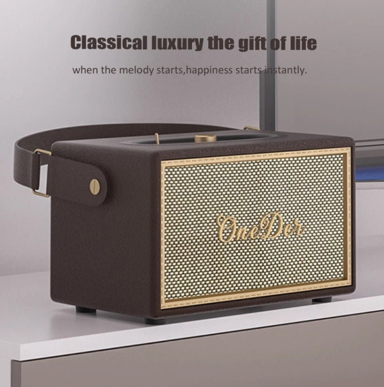 Oneder D6 40W Retro Classic Wooden Portable Outdoor Bluetooth Speaker(Black) - free shipping - PMC TechLife - Order now!