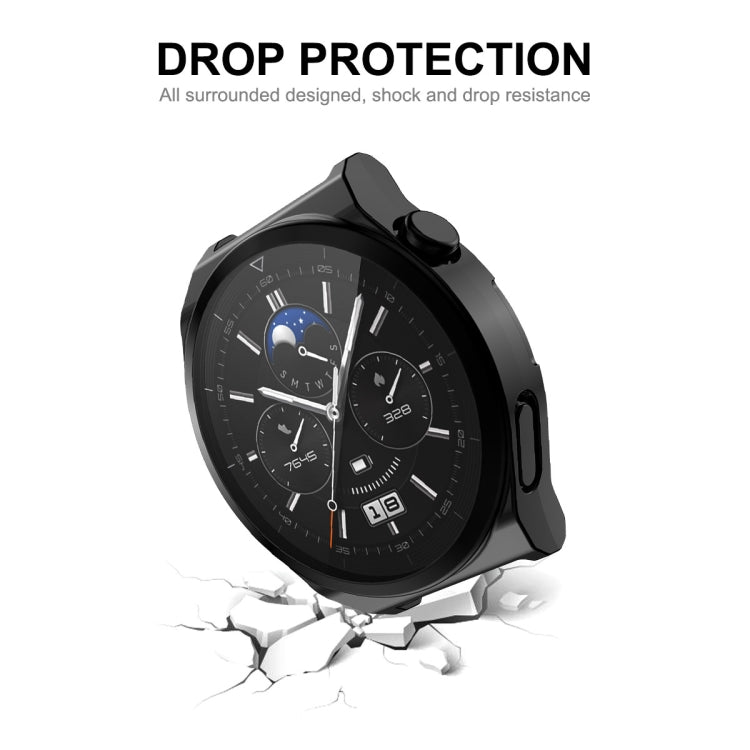 For Huawei Watch GT 3 Pro 46mm ENKAY Full Coverage Electroplated Soft TPU Case with Screen Protection(Black) - free shipping - PMC TechLife - Order now!