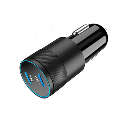 Dual PD 3.0 40W Type-C Car charger with 1m Type-C to Type-C Data Cable(Black) - Car Charger by PMC Jewellery | Online Shopping South Africa | PMC Jewellery