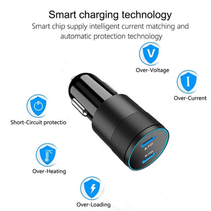 Dual PD 3.0 40W Type-C Car charger with 1m Type-C to Type-C Data Cable(Black) - Car Charger by PMC Jewellery | Online Shopping South Africa | PMC Jewellery