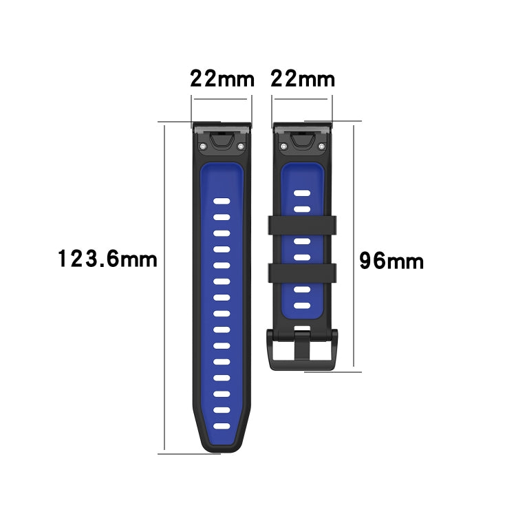 Compatible with Garmin EPIX Gen2 22mm Silicone Sports Two-Color Watch Band(Olive Green+Black) - Watch Bands by PMC TechLife | Online Shopping South Africa | PMC TechLife | Buy Now Pay Later Mobicred