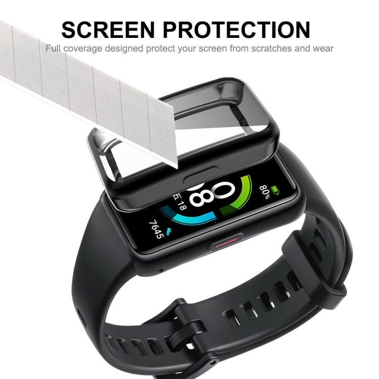 For Huawei Band 7/6 / Honor Band 6 ENKAY Hat-Prince Full Coverage Electroplated Soft TPU Case with Screen Protection(Rose Gold) - Watch Cases by ENKAY | Online Shopping South Africa | PMC TechLife | Buy Now Pay Later Mobicred