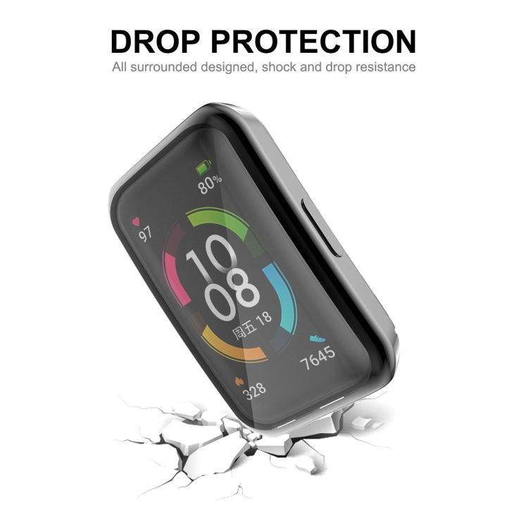 For Huawei Band 7/6 / Honor Band 6 ENKAY Hat-Prince Full Coverage Electroplated Soft TPU Case with Screen Protection(Black) - Watch Cases by ENKAY | Online Shopping South Africa | PMC TechLife | Buy Now Pay Later Mobicred