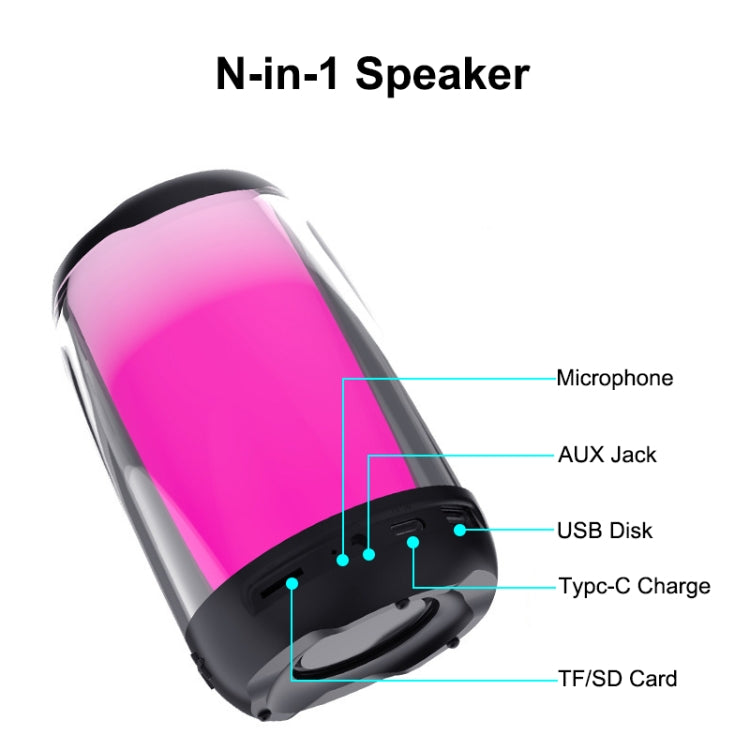 NBY8893 Pulsating Colorful Portable Stereo Bluetooth Speaker(Black) - Desktop Speaker by NBY | Online Shopping South Africa | PMC TechLife | Buy Now Pay Later Mobicred