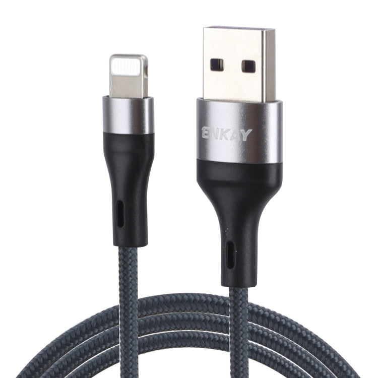 ENKAY ENK-CB118 1m USB 3.0 to 8 Pin 3A Fast Charging Sync Data Cable(Grey) - Normal Style Cable by ENKAY | Online Shopping South Africa | PMC Jewellery