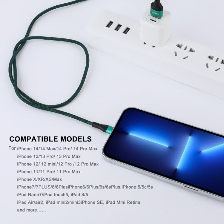 ENKAY ENK-CB118 1m USB 3.0 to 8 Pin 3A Fast Charging Sync Data Cable(Green) - Normal Style Cable by ENKAY | Online Shopping South Africa | PMC Jewellery