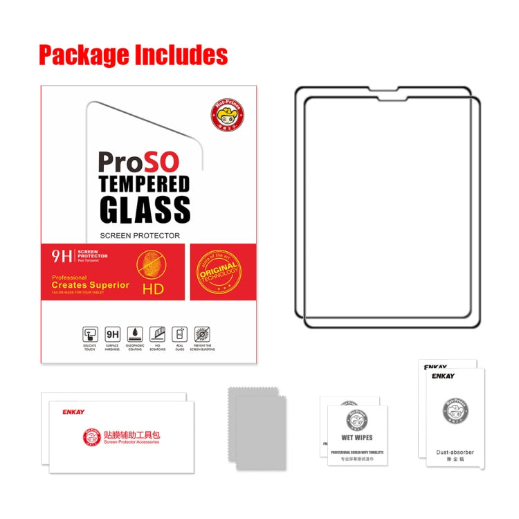 2pcs ENKAY Full Glue Tempered Glass Full Film For iPad Pro 11 2022 / 2021 / 2020 / 2018 / Air 2022 / 2020 10.9 - iPad Pro 11 (2021) Tempered Glass by ENKAY | Online Shopping South Africa | PMC Jewellery