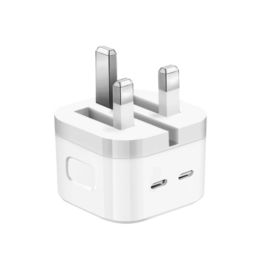 PD 35W Dual USB-C / Type-C Ports Charger for iPhone / iPad Series, UK Plug - USB Charger by PMC Jewellery | Online Shopping South Africa | PMC Jewellery