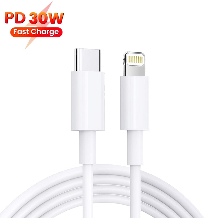 PD 35W Dual USB-C / Type-C Ports Charger with 1m Type-C to 8 Pin Data Cable, US Plug - USB Charger by PMC Jewellery | Online Shopping South Africa | PMC Jewellery