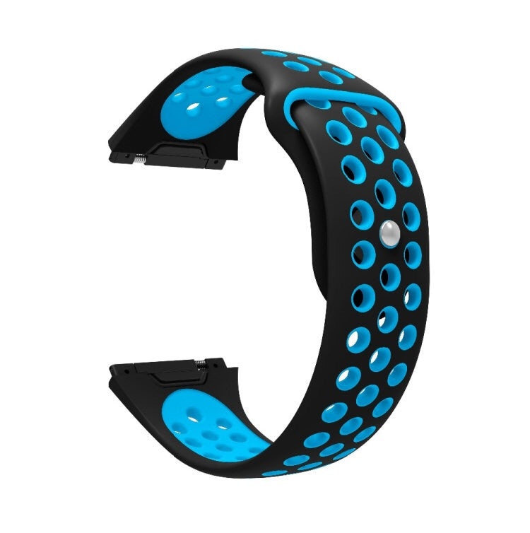 For Fitbit Ionic Breathable Two-tone Silicone Watch Band(Black Blue) - Watch Bands by PMC TechLife | Online Shopping South Africa | PMC TechLife | Buy Now Pay Later Mobicred