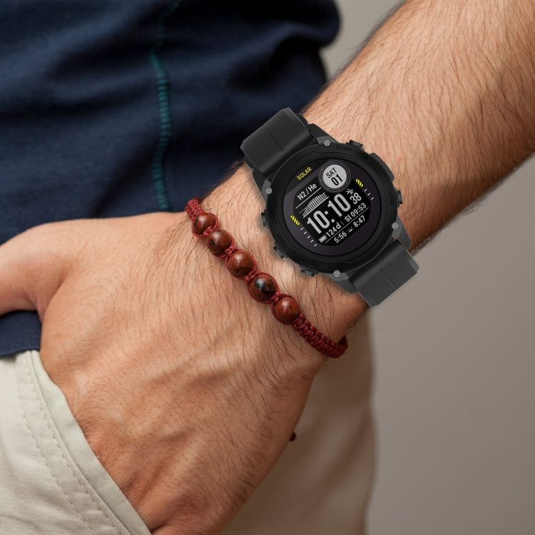Compatible with Garmin Approach S60 22mm Solid Color Silicone Watch Band(Black) - Watch Bands by PMC TechLife | Online Shopping South Africa | PMC TechLife | Buy Now Pay Later Mobicred
