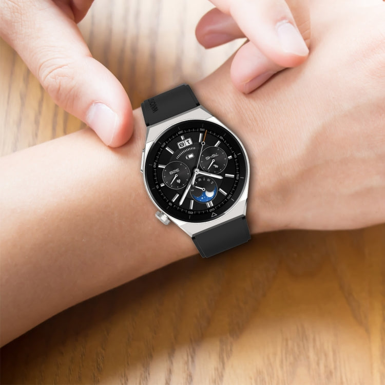 For Huawei Watch GT 42mm/46mm / GT2 46mm 22mm Protruding Head Silicone Strap Silver Buckle(Pink) - Watch Bands by PMC TechLife | Online Shopping South Africa | PMC TechLife | Buy Now Pay Later Mobicred