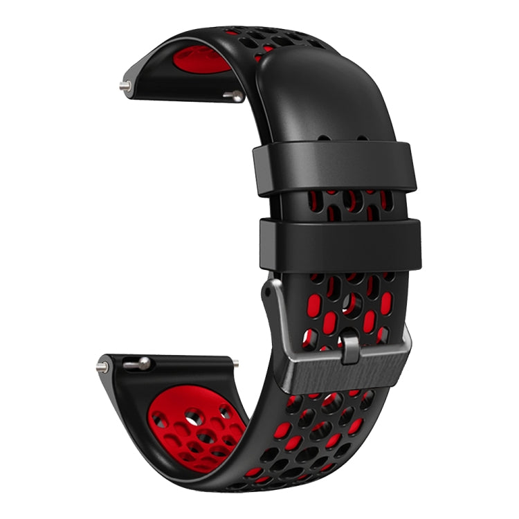 For Amazfit Pace 22mm Two-Color Breathable Silicone Watch Band(Black+Red) - Watch Bands by PMC TechLife | Online Shopping South Africa | PMC TechLife | Buy Now Pay Later Mobicred