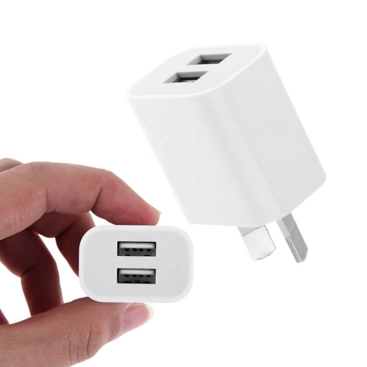 Mini Dual Port USB Charger with USB to Micro USB Data Cable, AU Plug - USB Charger by PMC Jewellery | Online Shopping South Africa | PMC Jewellery